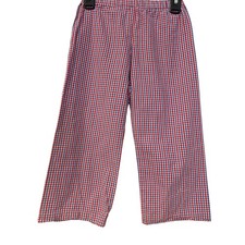 Blessed Be The Name Kids Red Blue Gingham Check Pants 4T Fourth of July Preppy