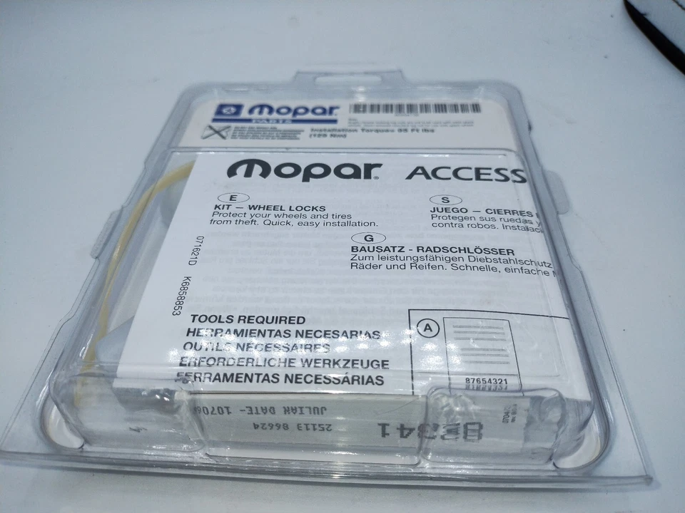 Nuevo kit de bloqueo de rueda Mopar Jeep 1/2x20 Dodge Chrysler piezas originales #82204735 EE. UU.  Foto 3 de 4