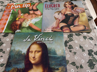 3 Calendars, 2 Elvgren Pinup Calendars and 1 daVinci