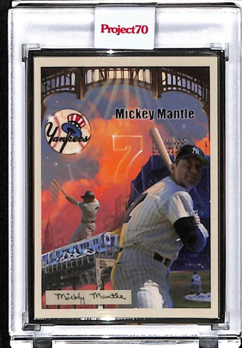 2021 TOPPS PROJECT 70 #260 - MICKEY MANTLE by CES - P70 AP SILVER FRAME 2/51