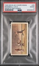 1929 Churchman's Sports & Games in Many Lands Tobacco Babe Ruth #25 PSA 2