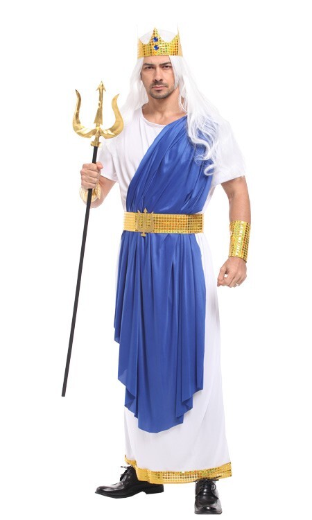 Para Hombres Dios Griego Zeus Disfraz César Romano Túnica Adulto Vestido Elegante Fiesta