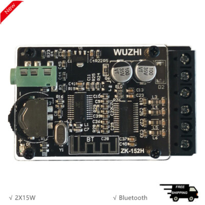ZK-152H 2X15W Stereo Mini   Amplifier   Digital Power Amp 9-24V #D2