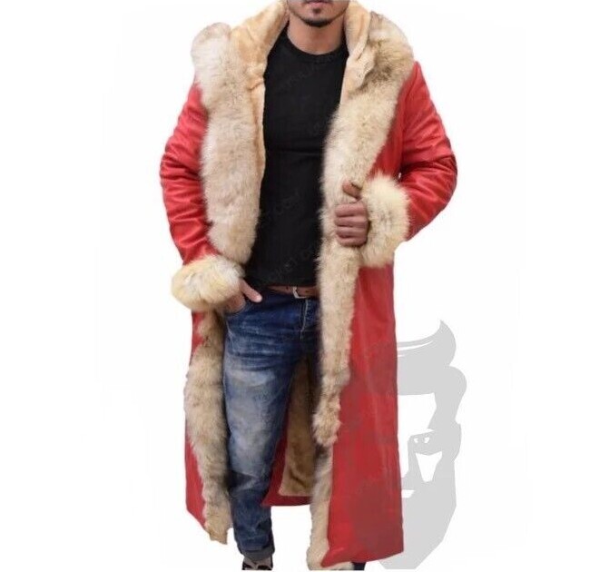 Santa Claus Long Fur Leather Jacket, Christmas Chronicles Santa Claus Long Fur Leather Jacket, Christmas Chronicles