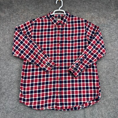 Magellan Button Down Shirt Mens XL Red Plaid Long Sleeve Outdoors Workwear