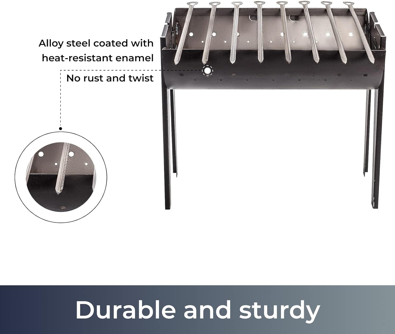 Mangal Grill Shish Kebab Grill Kabob Grill Folding Steel 2Mm Portable