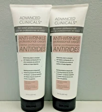 Advanced Clinicals® Anti Wrinkle Professional Cream w/ Retinol, 8 Fl oz (2 Pack)
