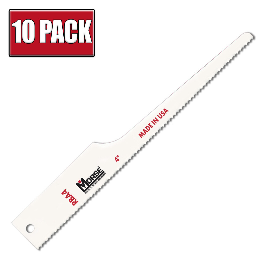 4" x 14 TPI Morse Air Saw Pneumatic Bi Metal Reciprocating Saw Blades - 10 Pack