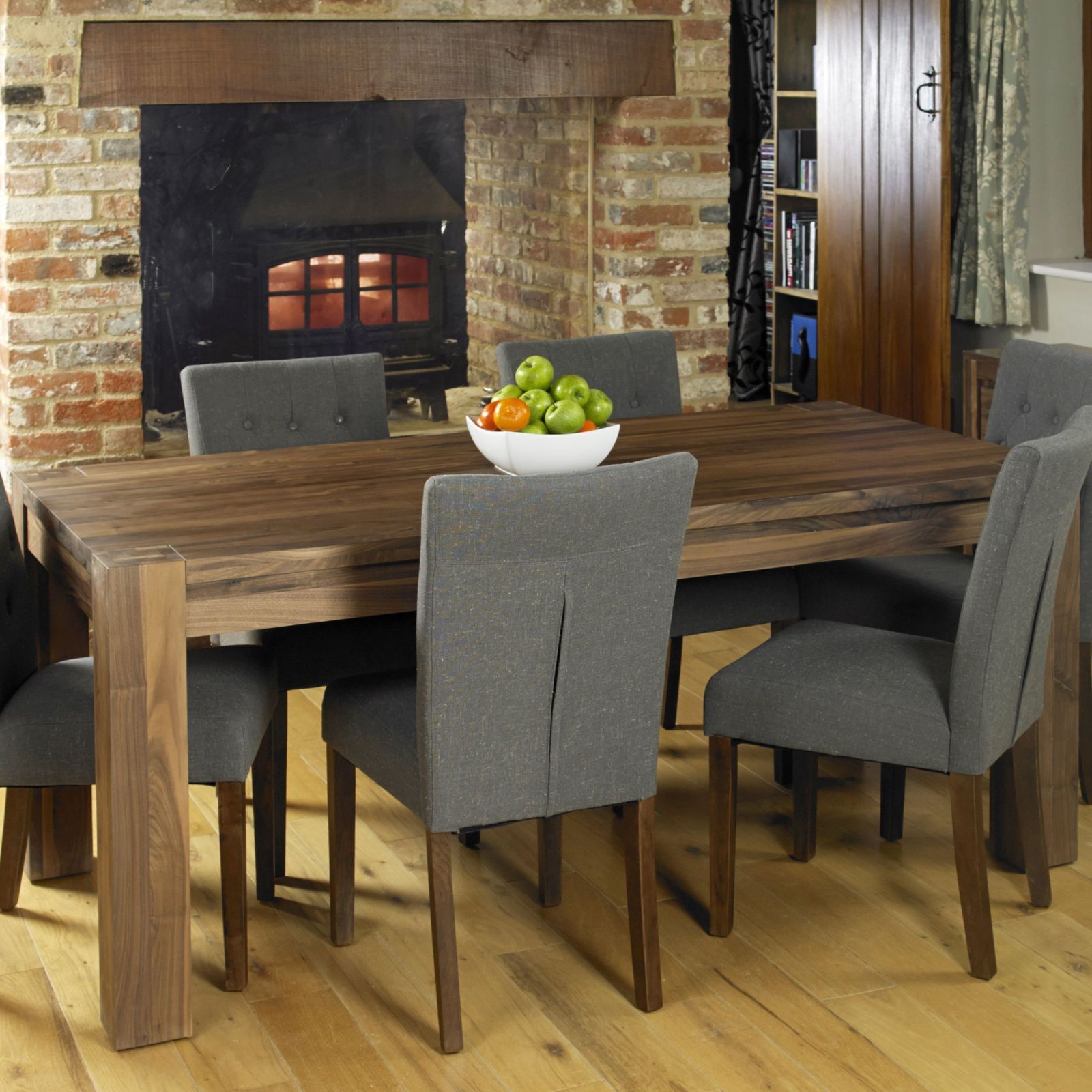 Shiro Solid Walnut Dark Wood Dining Room Furniture Six Seater Dining Table For Sale Shiro Solid Walnut Dark Wood Dining Room Furniture Six Seater Dining Table For Sale