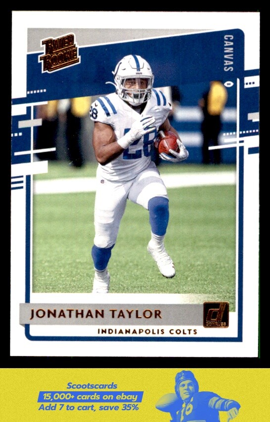2020 Donruss Jonathan Taylor Rated Rookies Canvas card #317 Indianapolis Colts