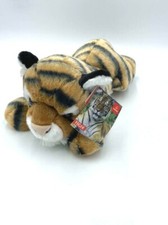 NWT Aurora Indira Bengal Tiger Plush Stuffed Animal Lying Down 12" Orange Black
