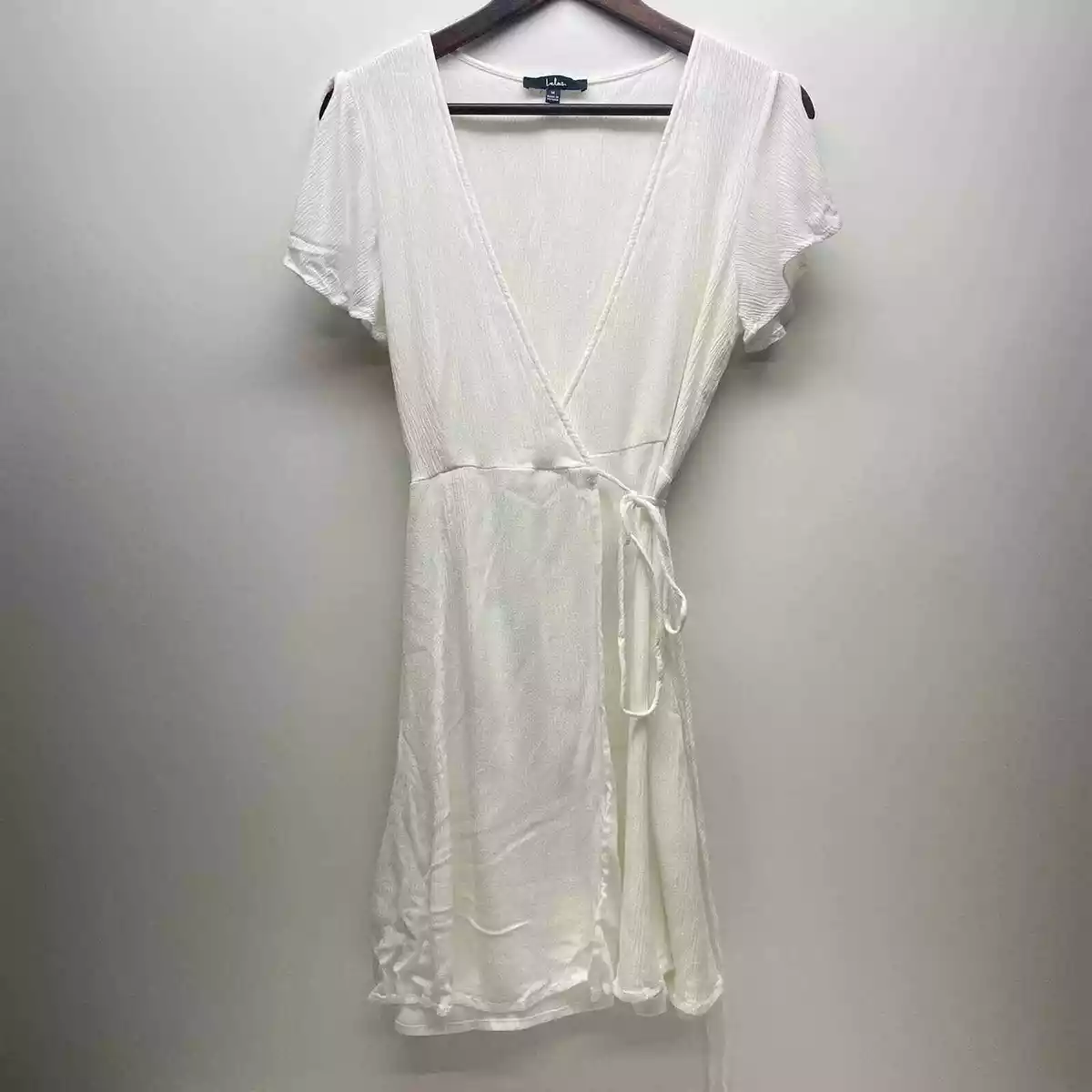 Lulus Harbor Point White Wrap Dress Flutter Sleeve Women's Size Medium |  eBay