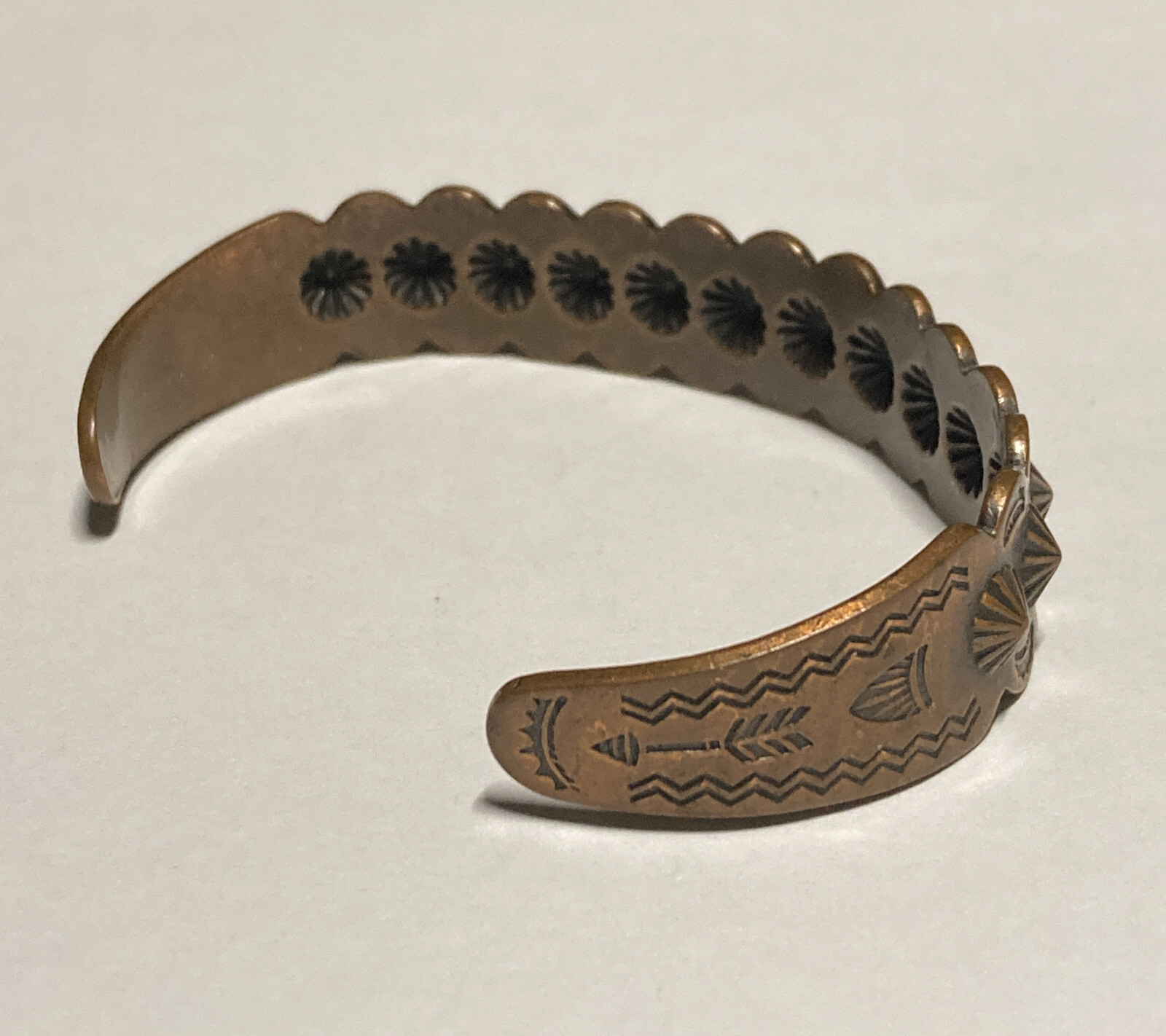 Vintage Native American Solid Copper Cuff Bracele… - image 4