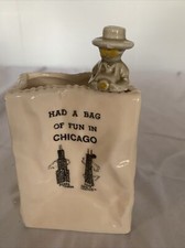 Vintage Souvenir Had A Bag Of Fun In Chicago  Figurine Sears Tower John Hancock