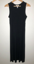 Talbots Petite Size P Fit & Flare Dress Midi Length Sleeveless Black Ponte Knit