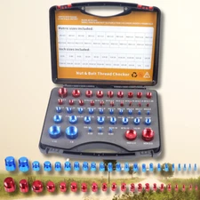 44pcs Screw Bolt Nut Thread Measure Gauge Size Checker Set (23 Inch & 21 Metric)