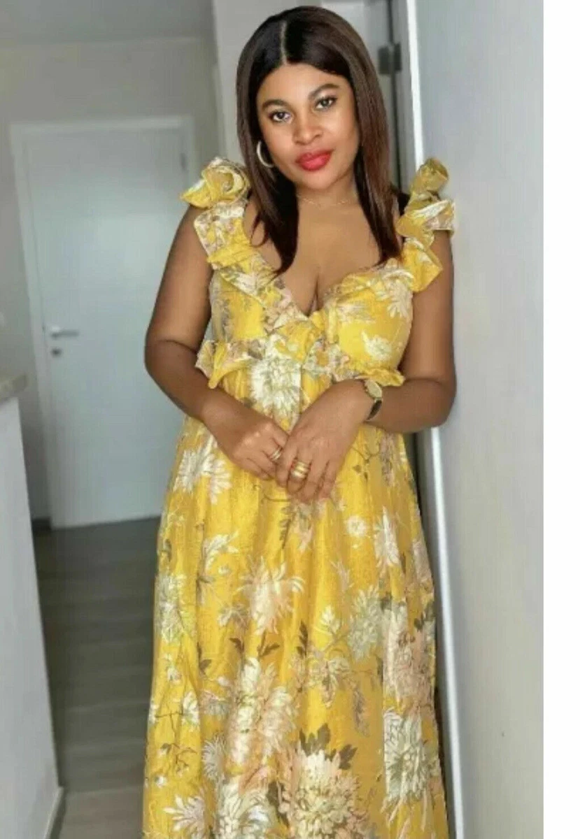 H&m yellow top floral maxi dress