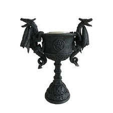 MYSTICALLS - Kerzenleuchter Kelch mit 2 Drachen (MC-130244)