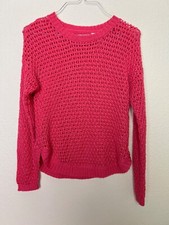 Kidpik Hot Pink Cable knit Sweater Size 12 Crewneck Large 