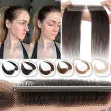 Receding Hairline Hair Full Lace Cover Up Remy Human Hair Piece Patches Topper