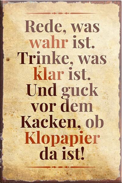 “Rede was Wahr ist“ Magnet Deko Klo Kühlschrankmagnet 9x6 cm