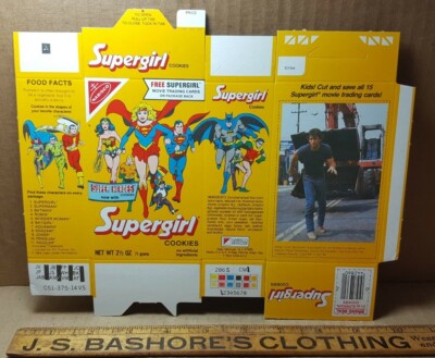 Vintage 1984 Nabisco Supergirl Cookies Unused Box With Trading Card #8