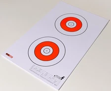 25 EZ2C Targets Style 2: Double Bullseye Paper Shooting Range Targets Pad of 25