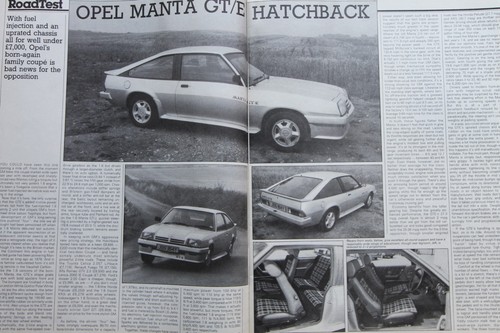 Original 1983 Motor extracted mag test (folded): OPEL MANTA GT/E hatch 2.0