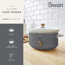 Image of Swan Nordic Slow Cooker SF17021GRYN 3.5L Grey
