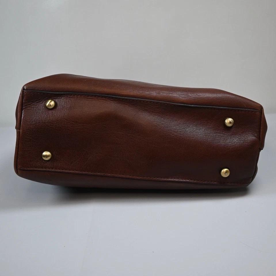 Patricia Nash Eastleigh Brown Leather Top Handle Large Tote Organizing Pockets - Image 4 of 4