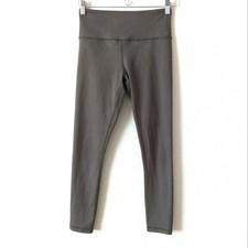 ZYIA Active Women's Tight Leggings Size 4 Olive Green Yoga Embossed Print Floral