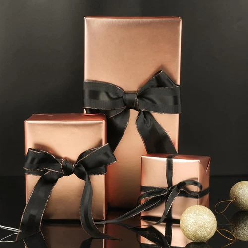 Matte Metal Rose Gold Wrapping Paper, Solid Color Paper - Picture 5 of 5
