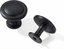 30 Pack 1-1/4 Inch 32Mm Black Cabinet Knobs Dresser Knobs round Matte Black Dra
