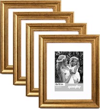 Yaetm 8x10 Picture Frame Matted to 5x7 Set of 4, 1.4  Wide Molding  Rustic Go