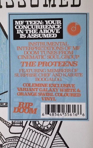 PRO-TEENS MF-TEEN Vinyl LP Your Concurrence In The Above Is Assumed LE /100 New - Imagen 3 de 4