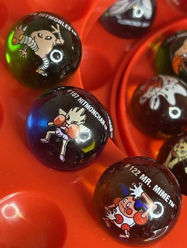 Vintage Toy Biz Pokemon Marble Lot - Hitmonlee #106 Hitmonchan #107 Mr Mime #122