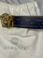 VERSACE La Medusa Buckle Logo Reversible Belt - AUTHENTICATED