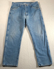 Rustler Mens Blue Jeans Mid-Rise Regular Straight Mediume Wash 100 Cotton 36x30