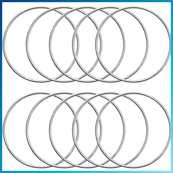 Metallringe Zum Basteln 10 StüCk 12Cm Silber FüR TraumfäNger Und Dekoration-image