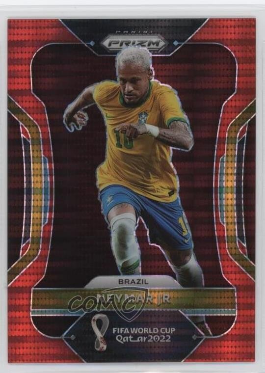 2022 Panini Prizm World Cup Qatar Breakaway Red Prizm /99 Neymar Jr #32