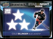 2021-22 UD Credentials #3SR-6 Cole Sillinger Star of the Night: 3rd Star Rookies