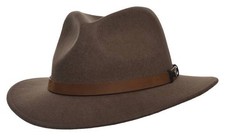 Balke Outdoorhut crushable Ledergarnitur braun wasserabweisend Filzhut Hüte