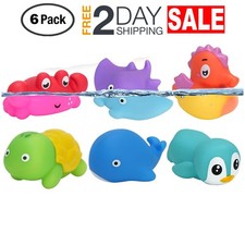 6 No Hole Color Changing Bath Pool And Water Animal Toys For Toddlers Kids 1-3