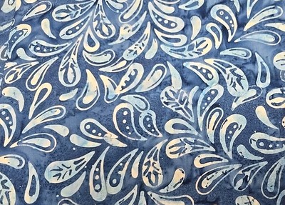 3,1 Mts Indonesische Bali Batik 100% Premium Baumwolle 110cm breit Blue Splash