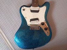 Squier Super-Sonic Blue Sparkle electric guitar 2021 used