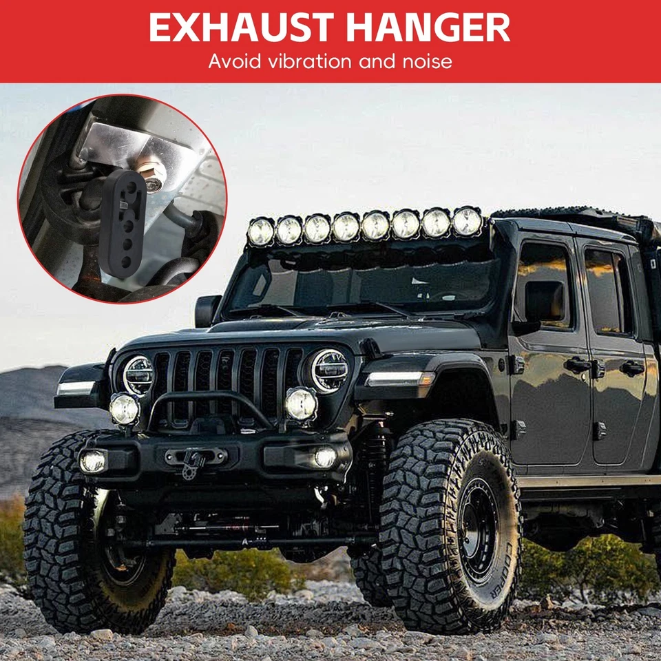 2x Soporte de montaje de tubo de escape de goma universal para automóvil 4 orificios ajustables Foto 3 de 4