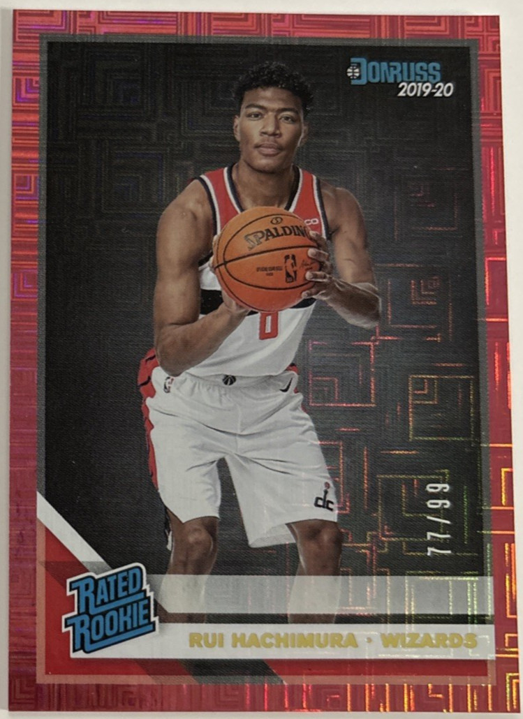 RUI HACHIMURA 2019-20 Panini Donruss #208 Red Infinite /99 Rookie RC Wizards