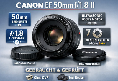   Canon EF 50mm 50 mm 1:1.8 II - Foto Lens Kamera Objektiv Camera Zom Canon EOS