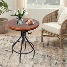 Mesa auxiliar ajustable en altura mesa de barra elevadora estilo elegancia rústica mesa auxiliar