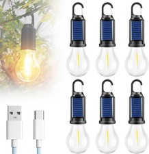 Rechargeable Hanging Bulb Outdoor Solar Tent Camping Lights LED Emergency Lamp